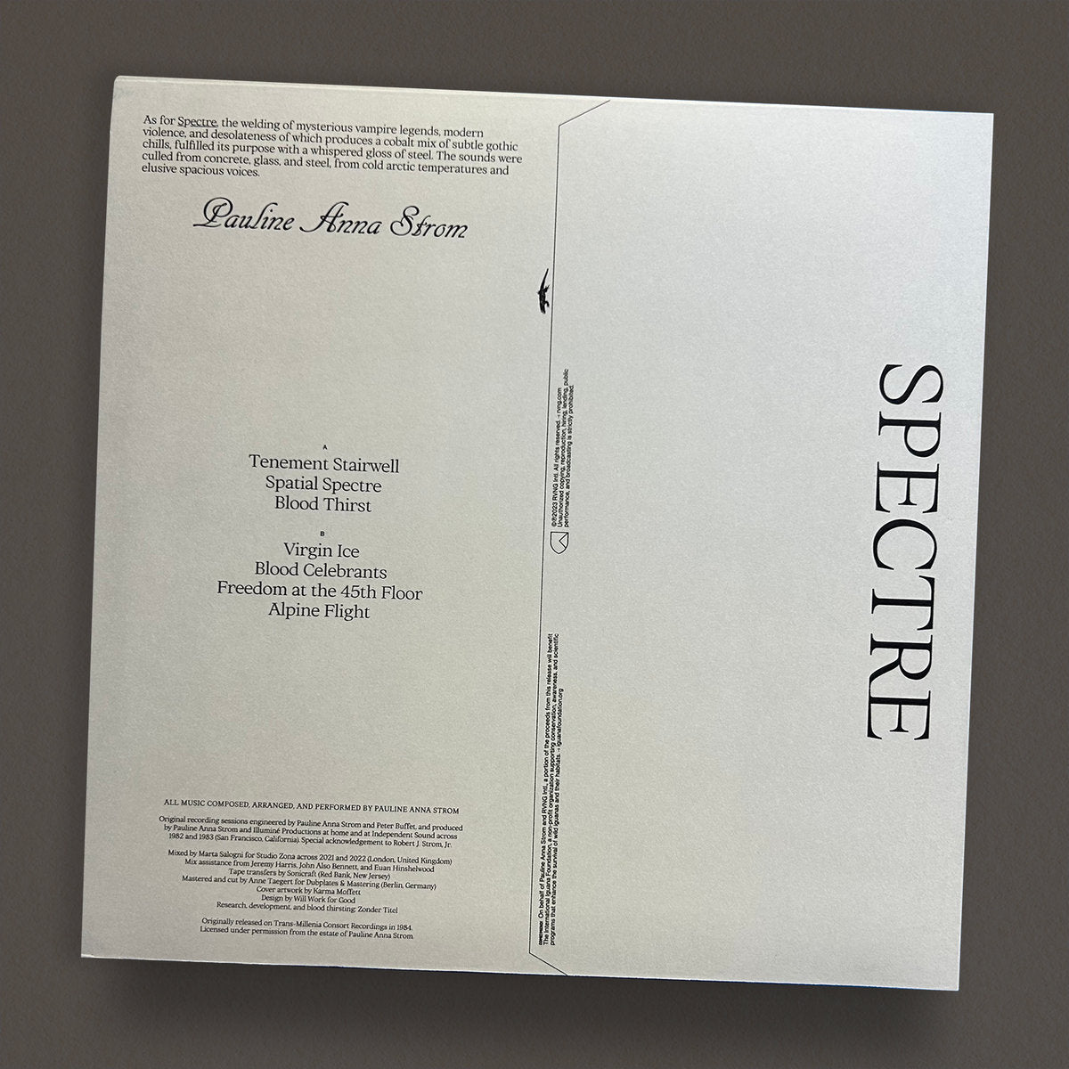Cover of the vinyl record Pauline Anna Strom - Spectre, available at Rekorder.cz