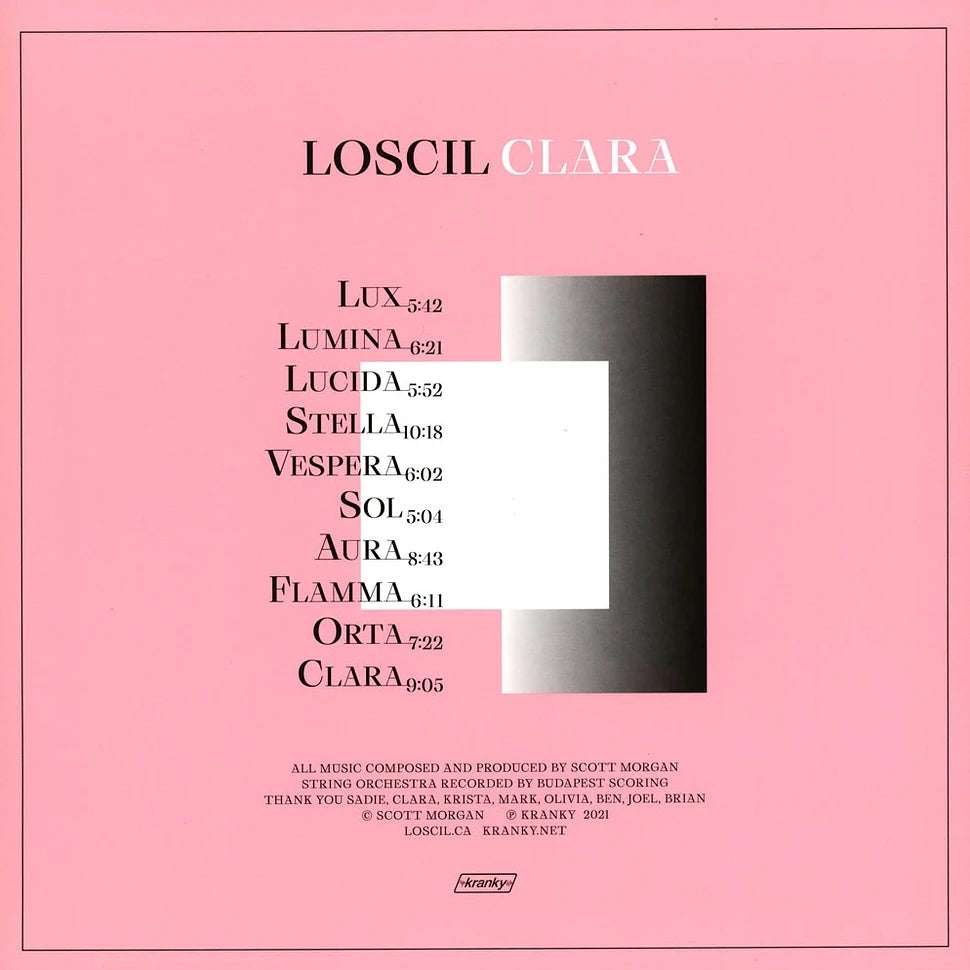 Cover of the vinyl record Loscil - Clara, available at Rekorder.cz