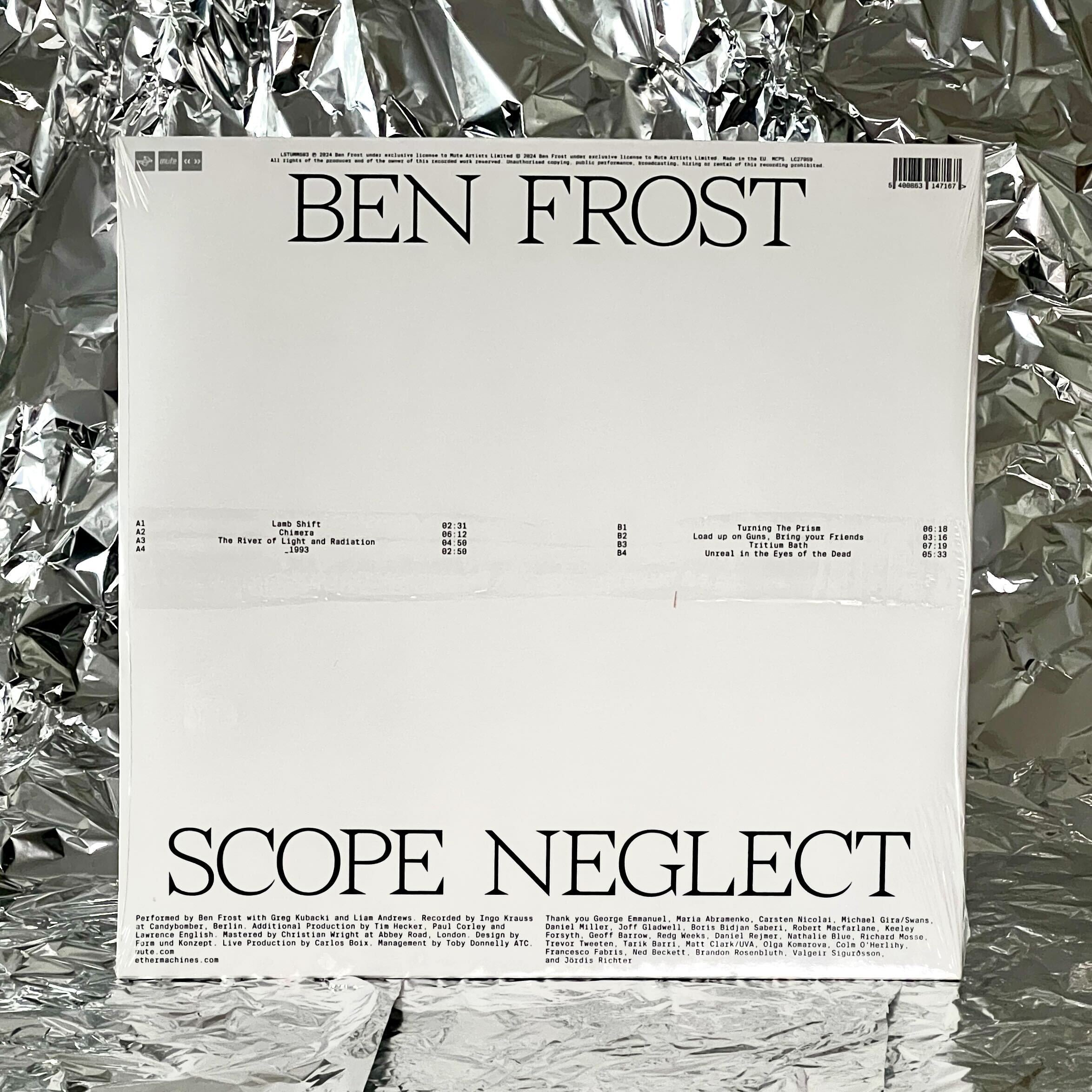 Cover of the vinyl record Ben Frost - Scope Neglect, available at Rekorder.cz