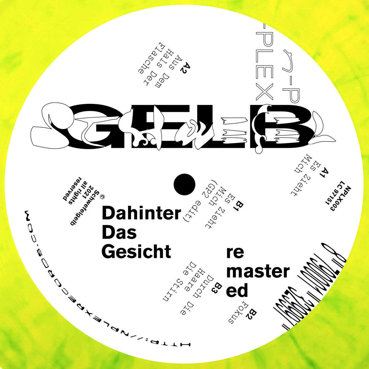 Cover of the vinyl record Schwefelgelb - Dahinter Das Gesicht (Remastered), available at Rekorder.cz