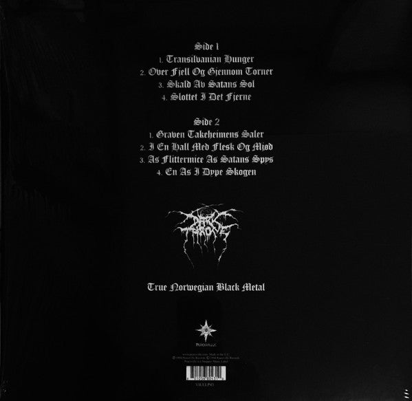 Cover of the vinyl record Darkthrone - Transilvanian Hunger, available at Rekorder.cz